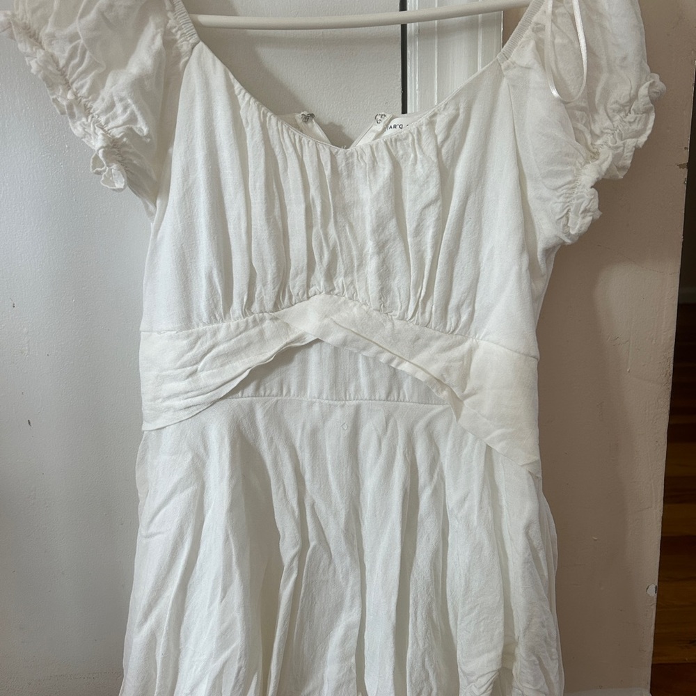 Altar'd State Cream Ruffle Sleeve Top